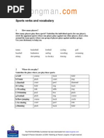 Sports - Vocab - Worksheet 8th Grade