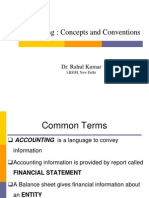 Accounting: Concepts and Conventions: Dr. Rahul Kumar