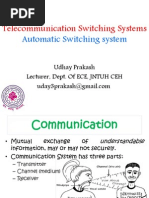 Telecommunication Switching System Part 01 Udhay Prakash Jntuh