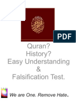 Quran? History? Easy Understanding & Falsi Cation Test.: We Are One. Remove Hate