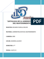 Antologia de La Administracion Del Mantenimiento - Trabajo FINAL!