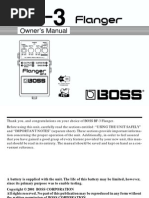 Boss BF-3 Flanger Guitar Pedal Manual