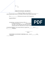 Affidavit of Service-Sample Form