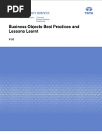 Business Objects Best Practices and Lessons Learnt