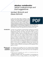 Vocabulary Notebooks: Theoretical Underpinnings and Practical Suggestions Norbert Schmitt and Diane Schmitt