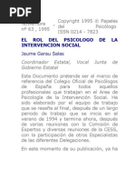 El Rol Del Psicologo de La Intervencion Social Garau