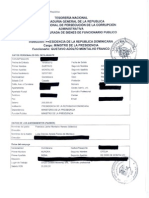 Declaración Jurada Ministro Lic. Gustavo A. Montalvo