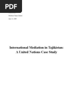 International Mediation in Tajikistan: A United Nations Case Study