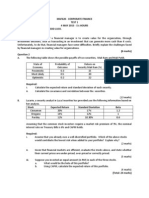 Maf620 - Corporate Finance Test 1 4 MAY 2013 - 1 HOURS Answer All Questions. Good Luck