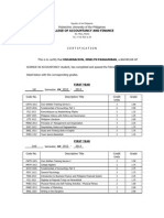 College of Accountancy and Finance: First Year