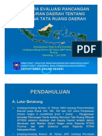 Tata Cara Evaluasi Rancangan Peraturan Daerah Tentang RTRW