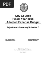 FY 2008 City Council Adopted Expense Budget Schedule C