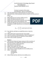 Question Bank For Thermodynamics