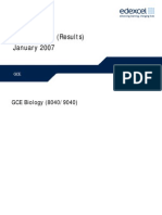 Mark Scheme (Results) January 2007: GCE Biology (8040/9040)