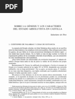 SALUSTIANO DE DIOS. Génesis y Caracteres Del Estado Absolutista en Castilla