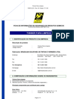 Thinner para Limpeza: Ficha de Informações de Segurança de Produtos Químicos