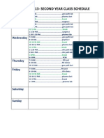 First Sem 2013-Second Year Class Schedule: Monday