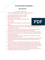 Factors and Multiples Worksheet - 1