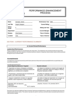 Performance Enhancement Process: Section I - Current Performance Summary