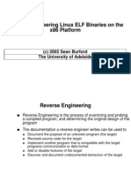 Reverse Engineering Linux ELF Binaries On The x86 Platform: (C) 2002 Sean Burford The University of Adelaide