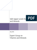 Safe Upper Levels For Vitamins and Minerals (FSA)