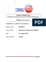 College of Engineering Midterm Test Answer: Subject Code: Course Title: Date: Time Allowed