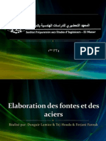 Elaboration Des Fontes Et Des Aciers 1PT4 Promotion 2008à l'IPEIEM