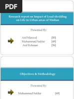 Survey On Impact of Load Shedding On Life in Urban Areas of Multan (PPS)