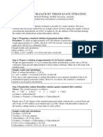 Chlorine Thiosulfate Titration