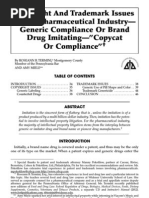 SSRN-Id2212473 - Copyright and Trademark Issues in The Pharmaceutical Industry