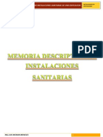 Memoria Descriptiva de Instalaciones Sanitarias