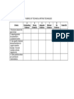 Rubrics of Technical Writing Techniques