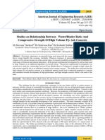 Studies On Relationship Between Water/Binder Ratio and Compressive Strength of High Volume Fly Ash Concrete