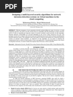 Designing A Multi-Layered Security Algorithms For Network Intrusion Detection Systems On Virtual Machines in The Cloud Computing