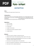 Physics Lab - Latent Heat of Fusion of Ice