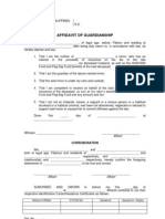 Affidavit of Guardianship Sample