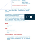 Proceso de Elaboracion de Mortero de Cemento