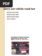 Carry Out Vehicle Road Test - EnGLISH