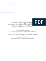 Stochastic Differential Equations. Introduction To Stochastic Models For Pollutants Dispersion, Epidemic and Finance