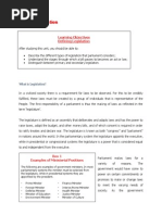 Unit 5: Legislation: Learning Objectives Defining Legislation