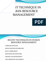 Recent Technique in Human Resource Management