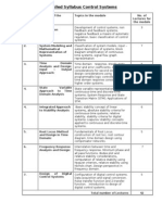 Detailed Syllabus Control System