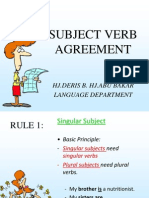 Subject Verb Agreement: HJ - Deris B. HJ - Abu Bakar Language Department