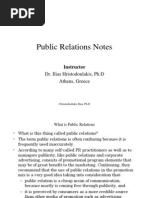 Public Relations Notes: Dr. Ilias Hristodoulakis, PH.D Athens, Greece