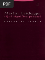 MARTIN HEIDEGGER Qué Significa Pensar