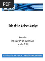 Role of The Business Analyst NYSTEC