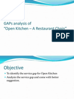 Gaps Analysis of "Open Kitchen - A Restaurant Chain"