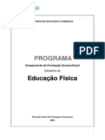 Programa Dos Cursos de Educação e Formação Educação Física