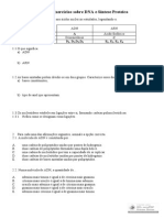 Ficha de Exercicios Sobre Dna e Sintese Proteica