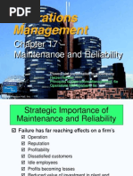 Operations Management: - Maintenance and Reliability